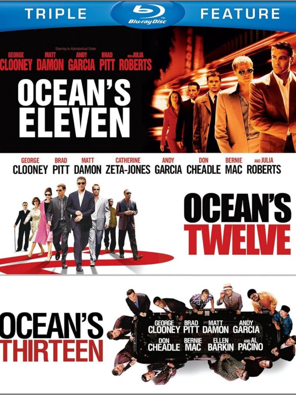 Ocean's Eleven, Twelve & Thirteen Blu-ray Set | Classic Heist Movies Collection